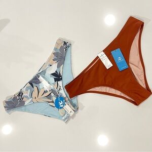 2 pair NWT Cupshe Women's Floral and Rust Bikini Bottoms